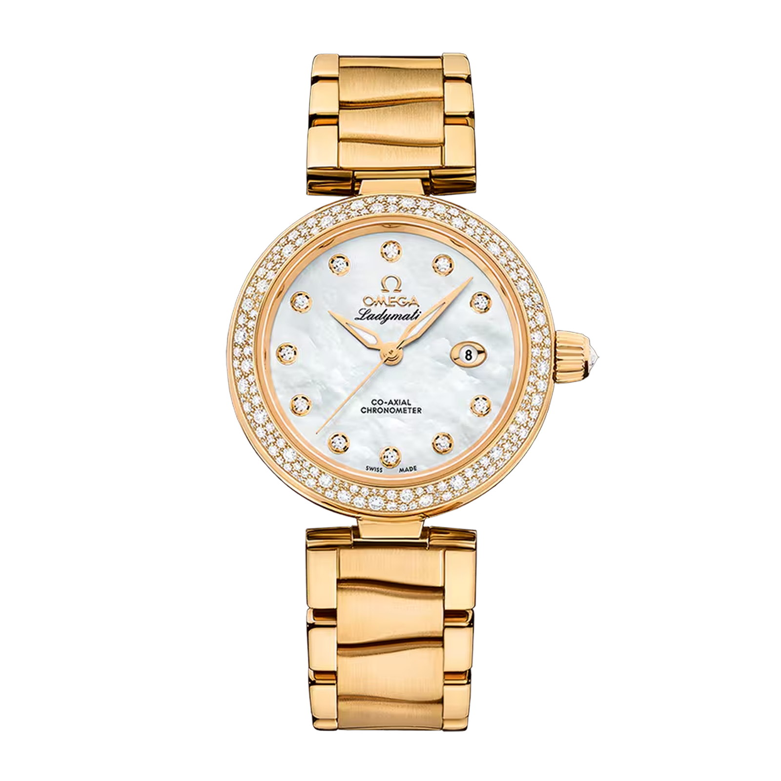 00d37073e3f83ef9339392f6c70d4dff.png LadyMatic Yellow Gold Diamond Mother of Pearl Dial 34mm - Image 1