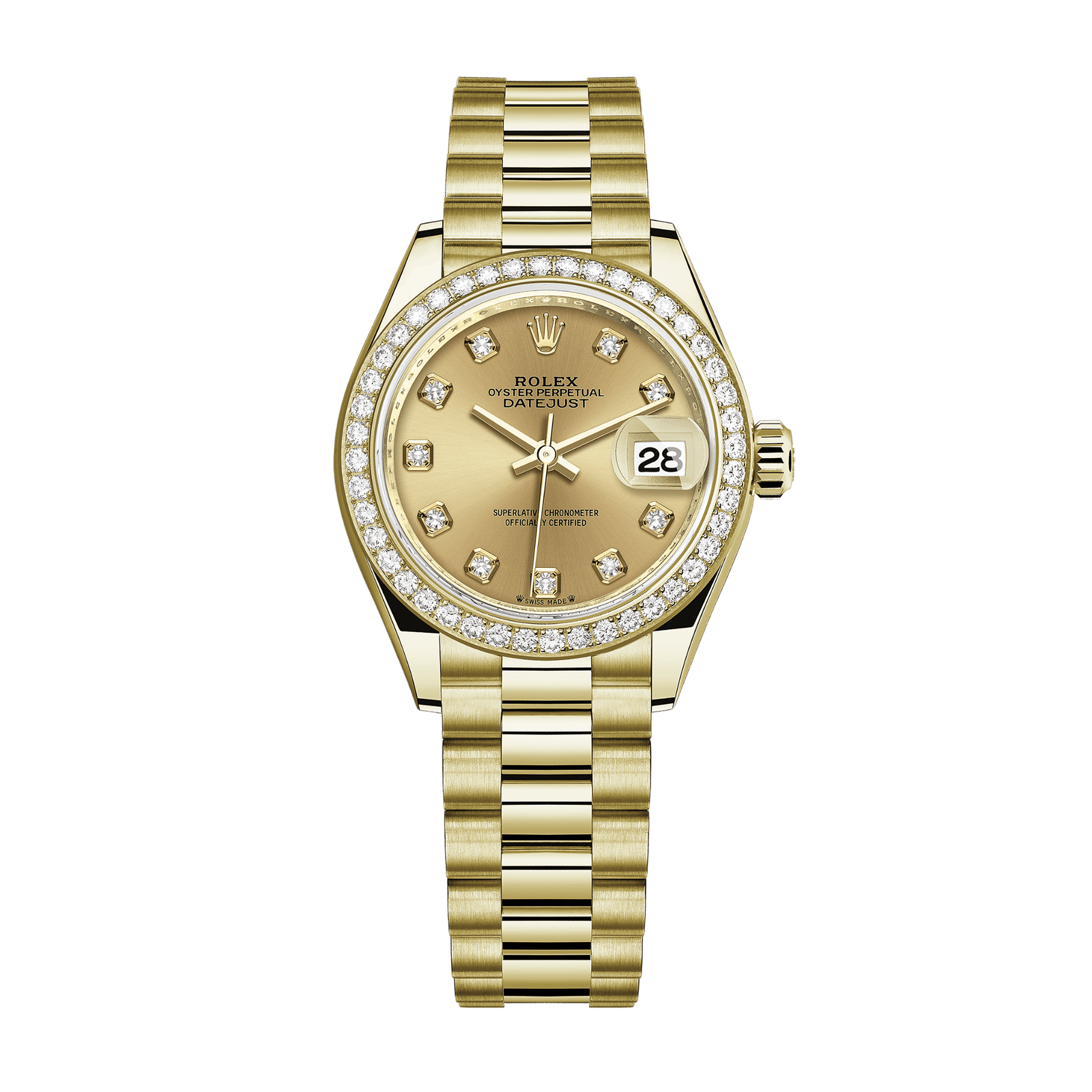 01ab12325a4399e038e0493445ada825.png Lady-Datejust Yellow Gold Diamond Champagne Dial 28mm - Image 1