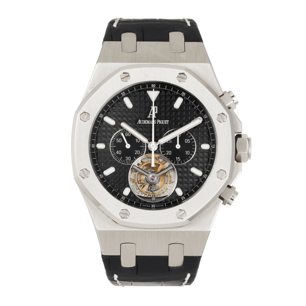 01c4ffbe2ac9de666200957bfa3ff38d.webp Royal Oak Steel Black Dial 44mm - Image 1