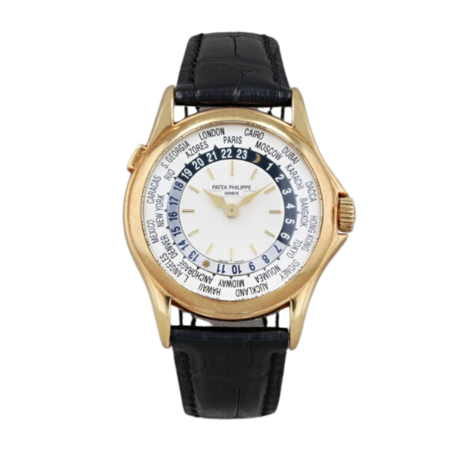 04f46829439223297b036cf087c6b6ad.png Complications World Time Yellow Gold Silver Dial 37mm - Image 1