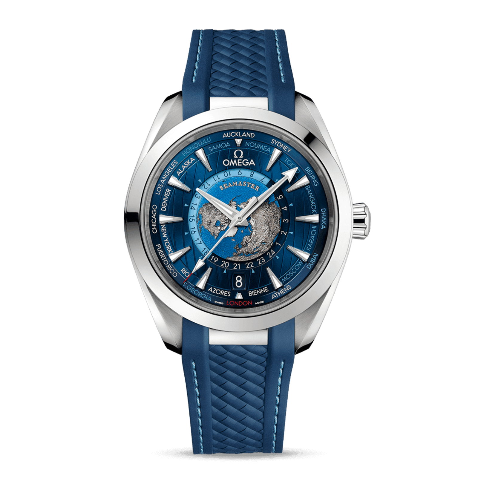 05707183a69dbee1b8eb4909175218db.png Aqua Terra Worldtimer Steel Blue Dial 43mm - Image 1