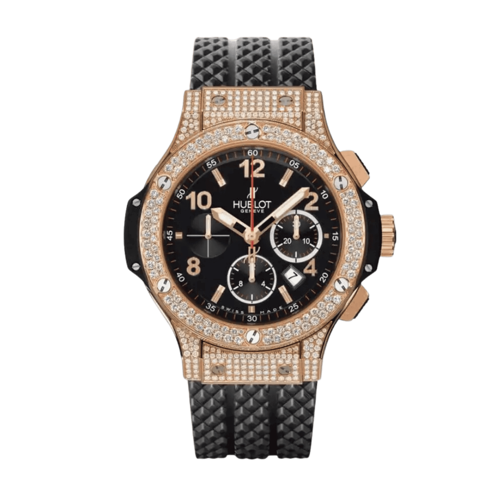 06ebb1496fab7e0dbc4b6ef968297398.png Big Bang Rose Gold Diamond Black Dial 44mm - Image 1