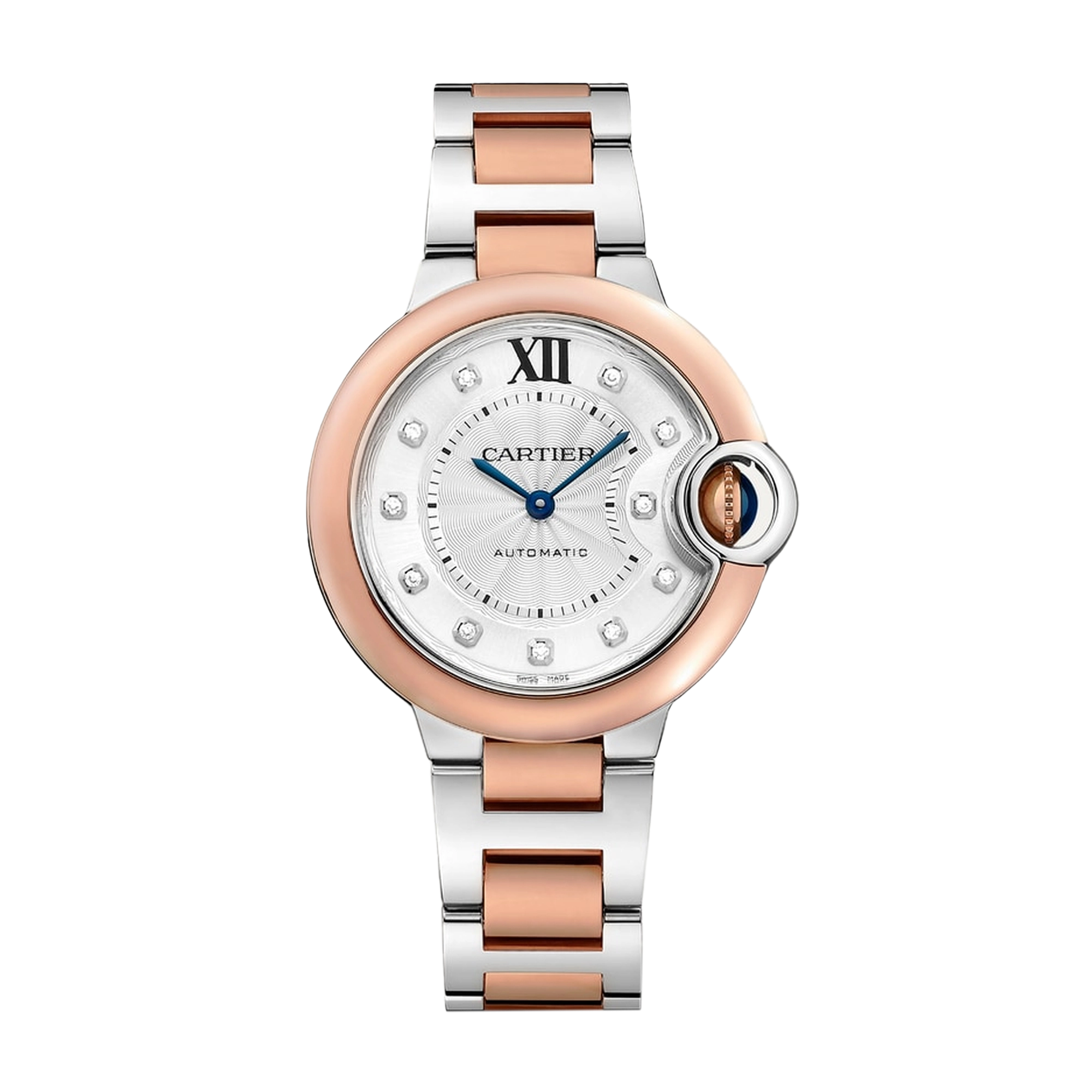 06fcf576311d275281cc8423c44fe226.webp Ballon Bleu de Cartier Rose Gold & Steel Silver Dial 33mm - Image 1