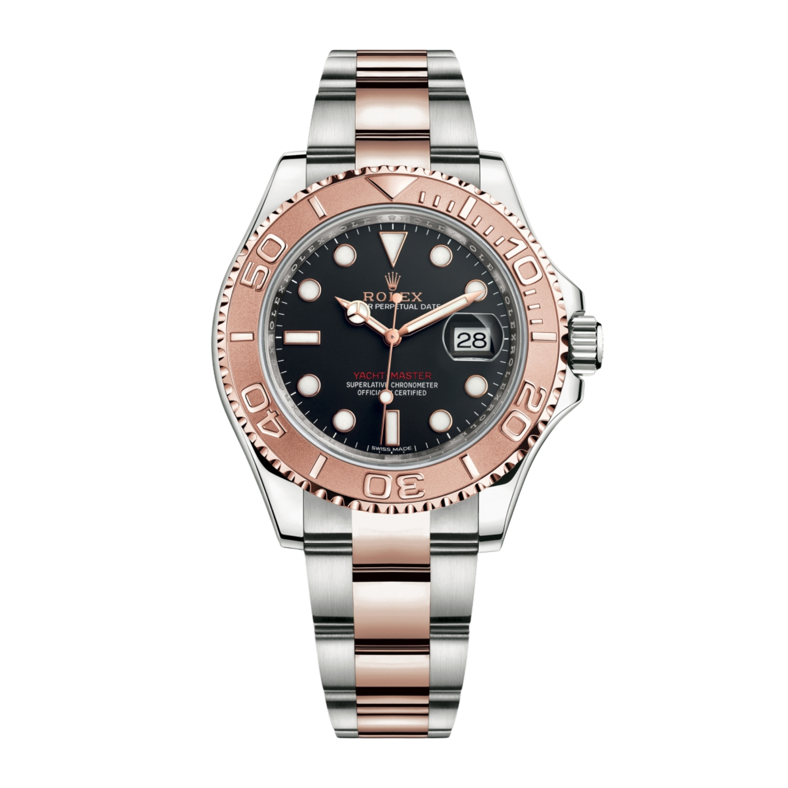 09c7f20d5fb962351edf9dea5fcfd298.png Yacht-Master Rose Gold & Steel Black Dial 40mm - Image 1