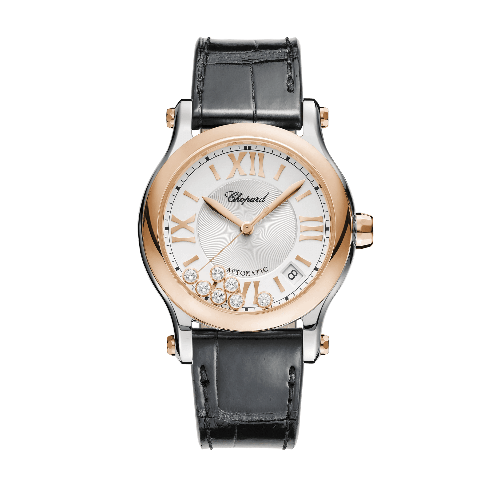 0c8f8d6ad471deb034b2101d9fad42cc.png Happy Sport Rose Gold & Steel Silver Dial 36mm - Image 1