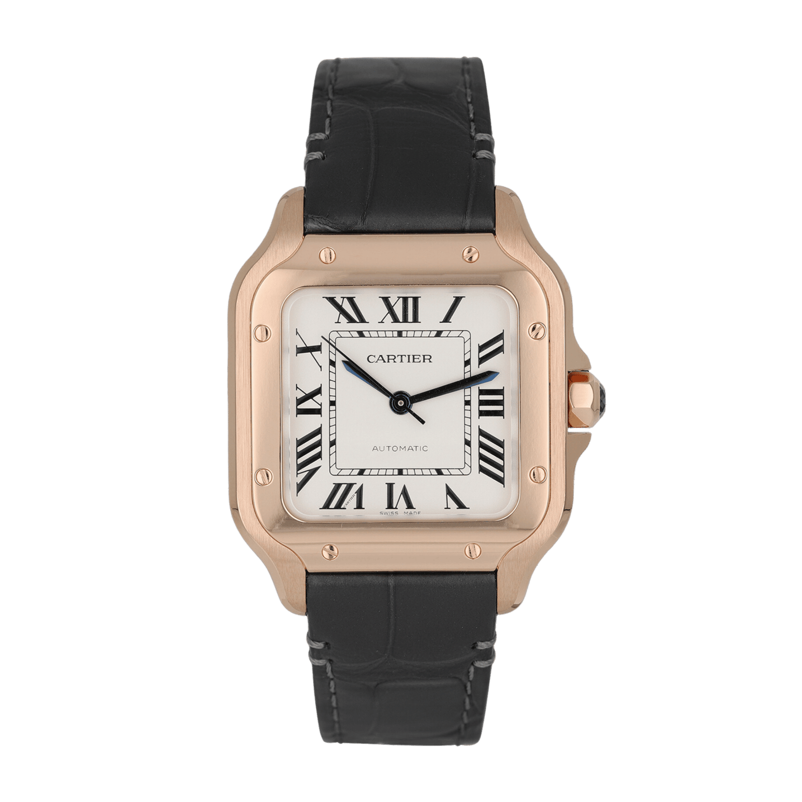 0de3610a58cc208245b960f8b7f4314c.png Santos de Cartier Rose Gold White Dial 35mm - Image 1