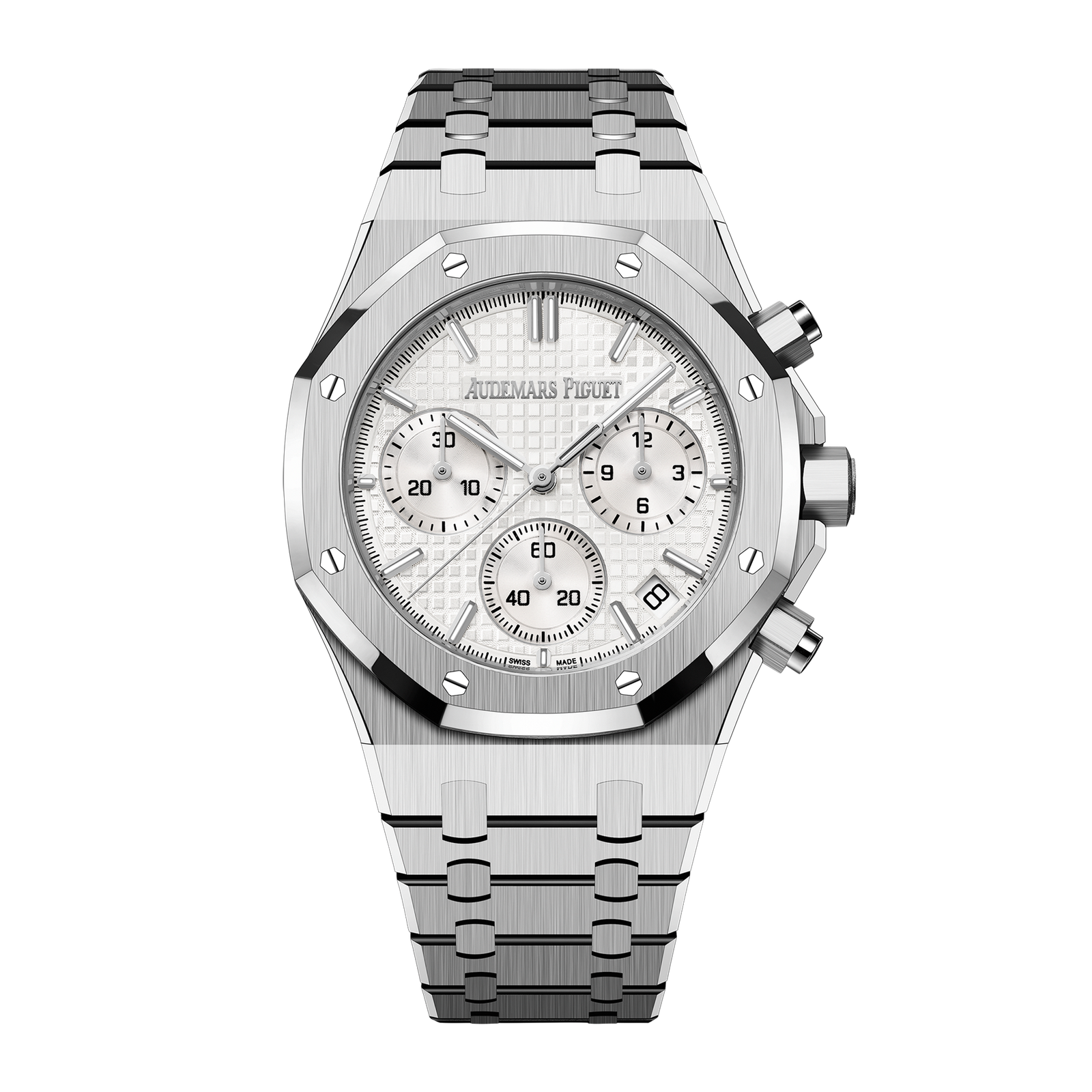 0e4b90e6fd1a6fab5c181ddca524b7ec.png Royal Oak Chronograph Steel Silver Dial 41mm - Image 1