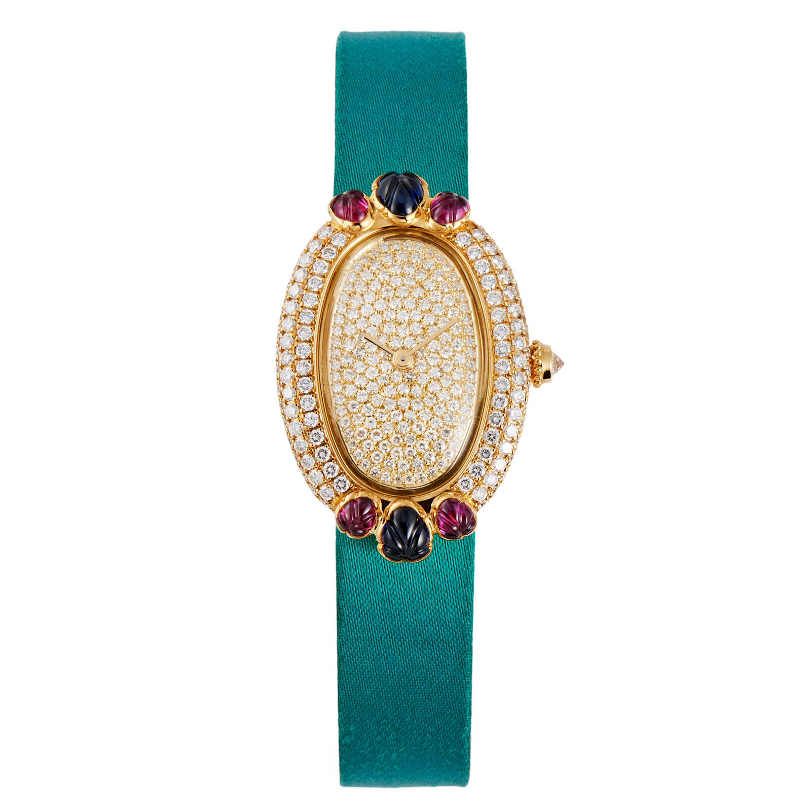 11452a9e8d0eca7d5005db02e2d05e52.png Vintage Baignoire de Cartier Yellow Gold Diamond Pave Dial 26mm - Image 1
