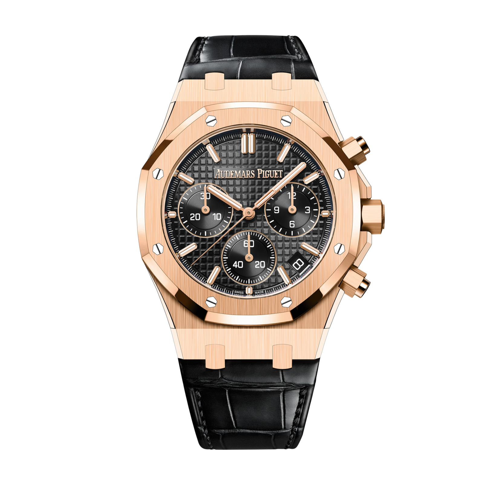 13144c424e349d44ad813e555248ead5.png Royal Oak Chronograph Rose Gold Black Dial 41mm - Image 1