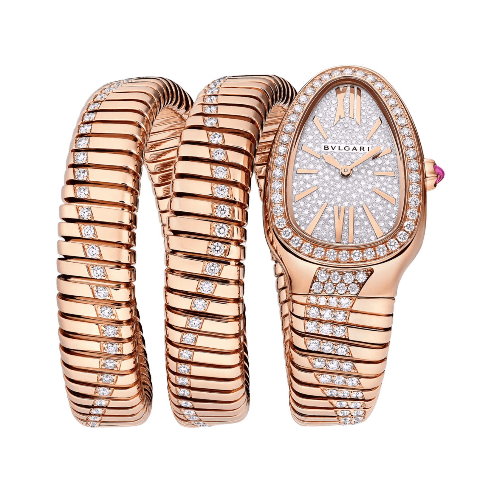 14932bd3aafdb80a0b73ab3db5218a18.png Serpenti Tubogas Rose Gold Diamond Pave Dial 35mm - Image 1