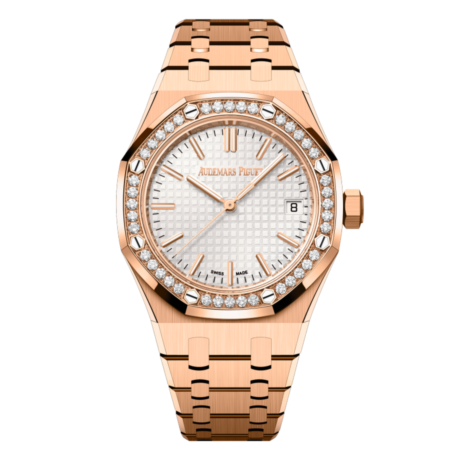 159620255b35799ac492ccb4f269d51b.png Royal Oak Selfwinding "50th Anniversary" Rose Gold Diamond Silver Dial 37mm - Image 1