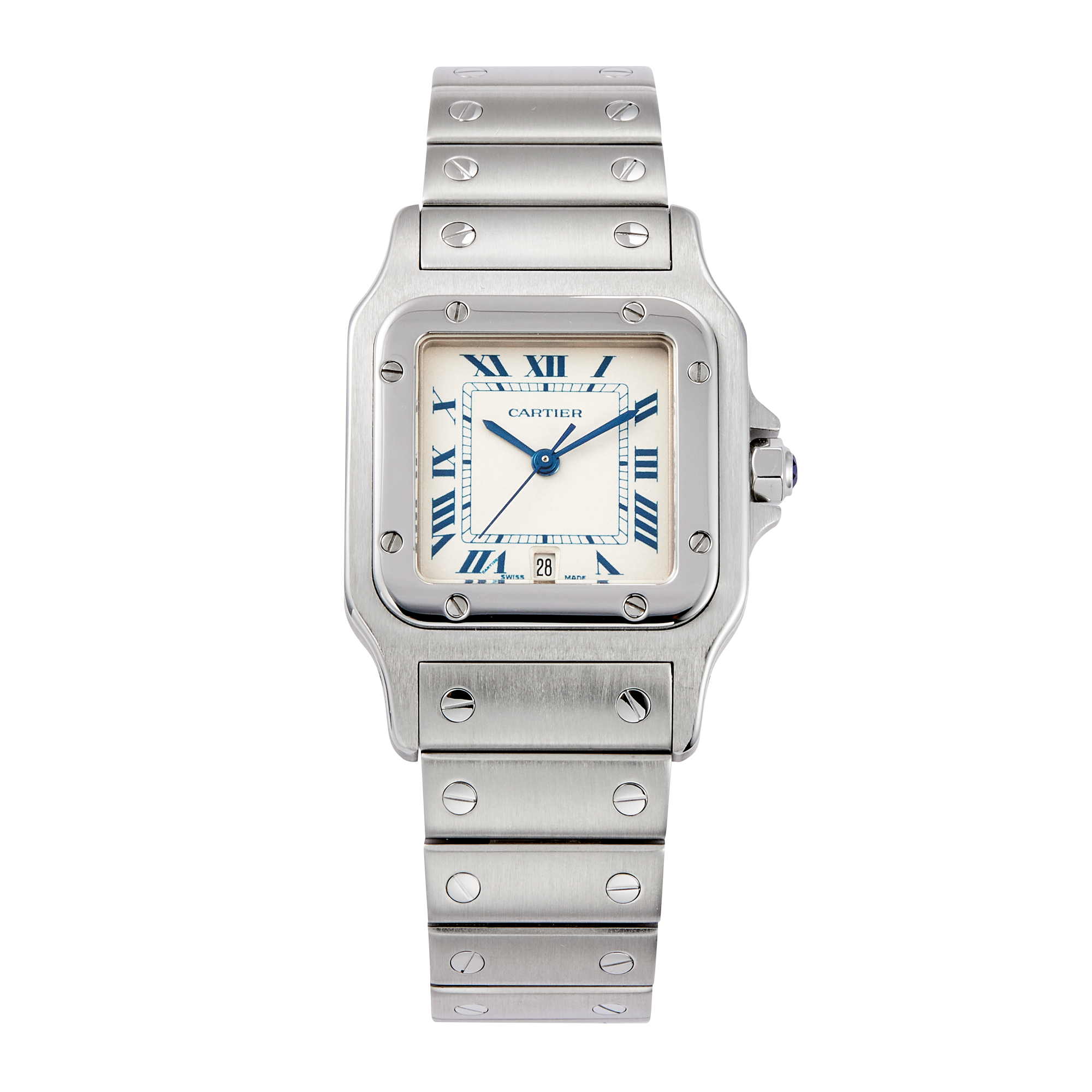 1783344618bf3c62978e74fbaa9156c8.webp Santos Galbee Quartz Steel White Dial 28mm - Image 1