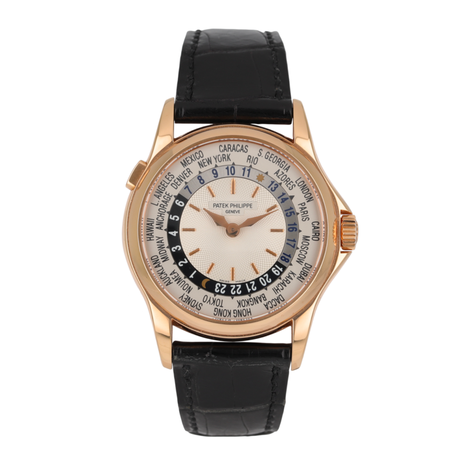 18d97183460bc752907c0b69f0f3bb1b.png Complications World Time Rose Gold Silver Dial 37mm - Image 1