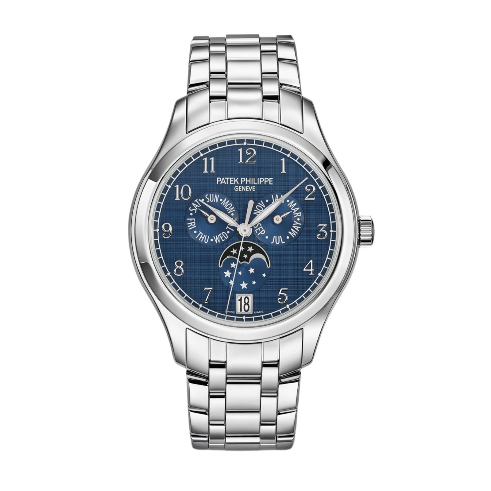 195c902197a645303140febc670701c1.png Annual Calendar Steel Blue Dial 38mm - Image 1