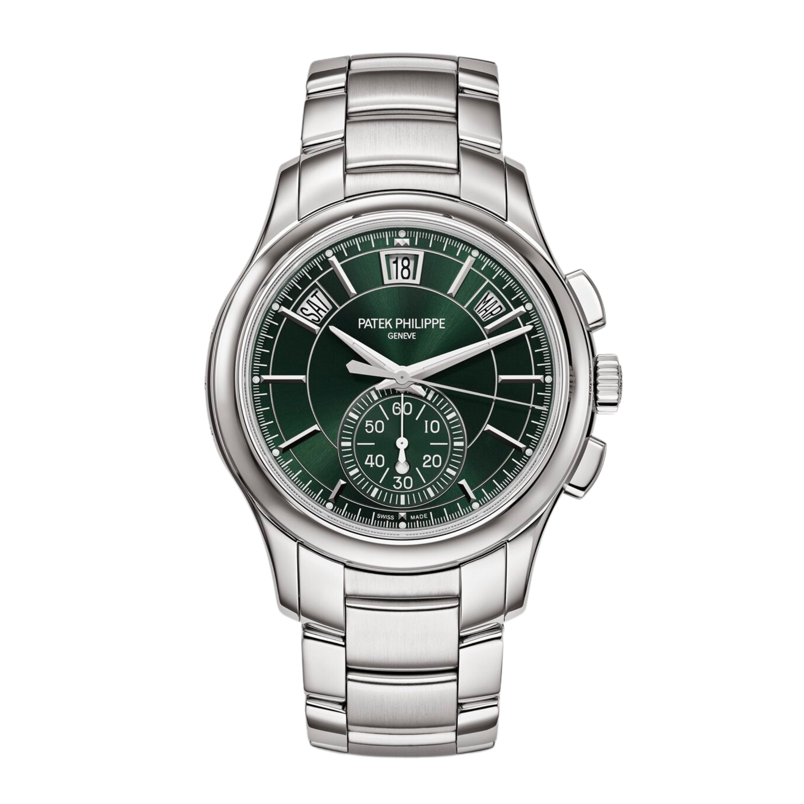 1a6f037fae7bc9ec2c5a79c2ea97b6d8.png Annual Calendar Chronograph Steel Green Dial 42mm - Image 1