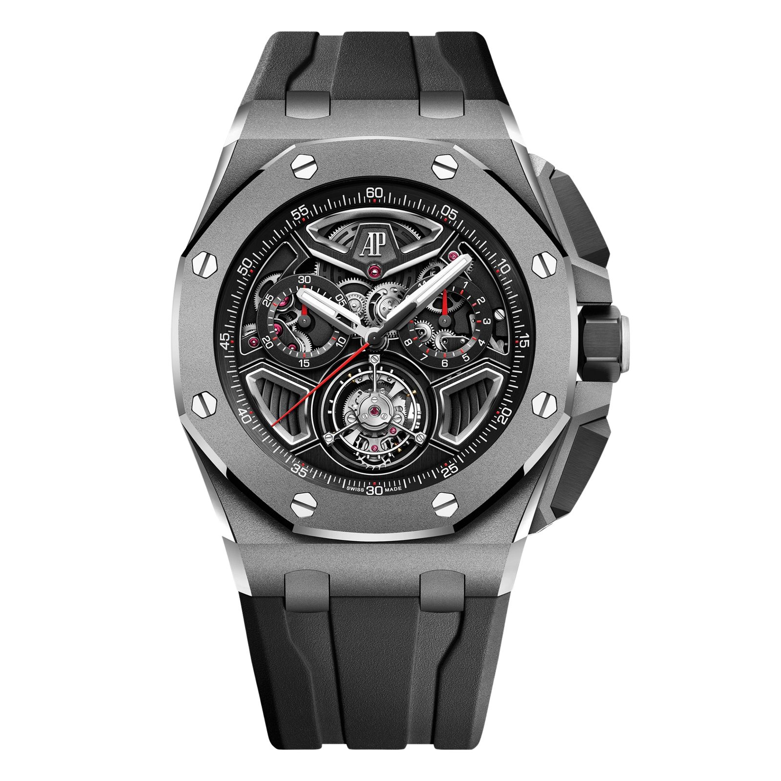 1a892b7ff60b0c14415e90695ea71ea4.png Royal Oak Offshore Flying Tourbillon Chronograph Titanium Skeleton Dial 43mm - Image 1