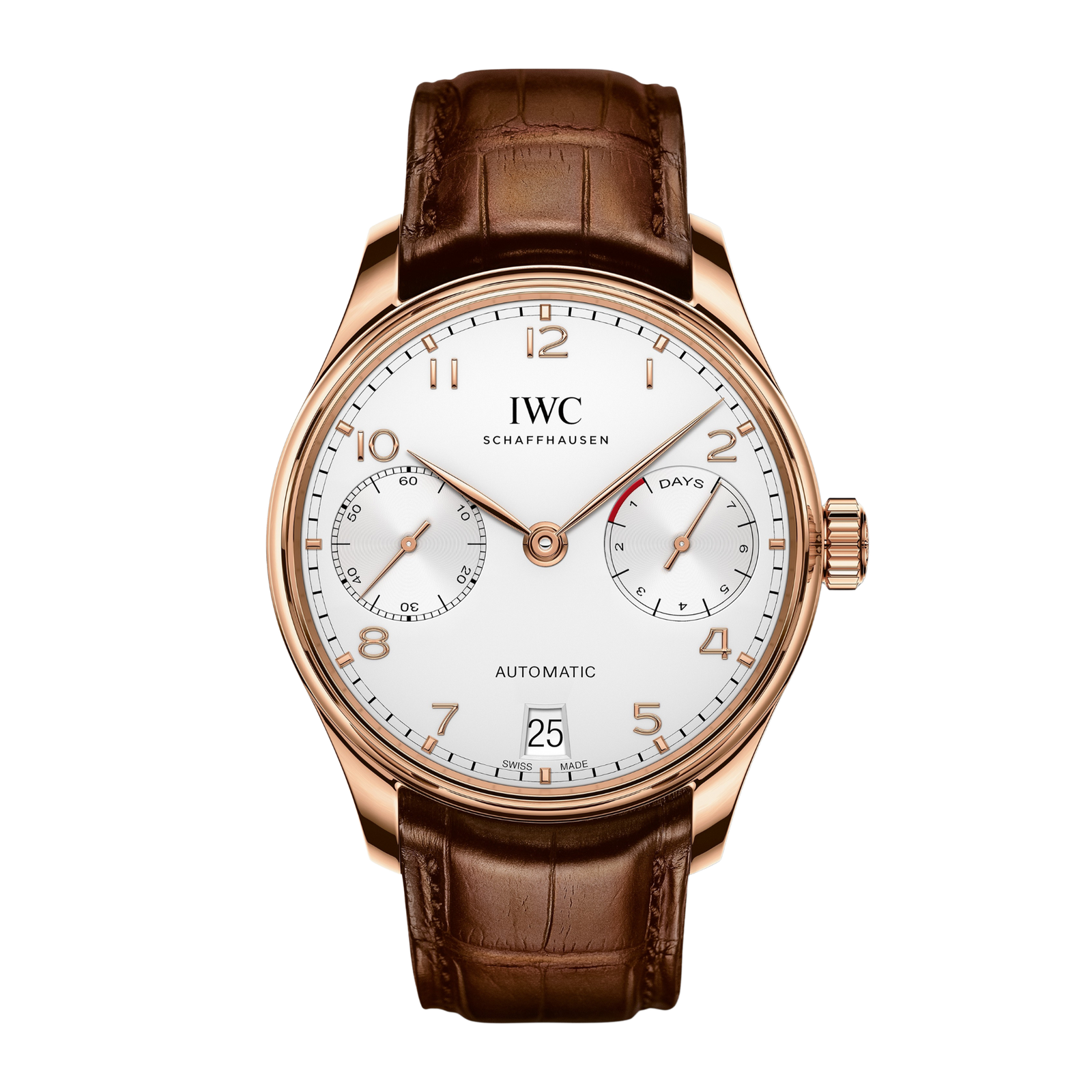 1b0b3a4a7244c8ed343096caff599d35.png Portugieser Rose Gold Silver Dial 42mm - Image 1