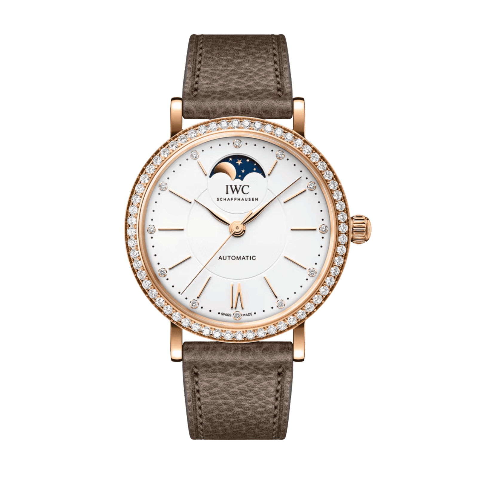 1b2a62f9b836ad87f0e6f663d44c929a.png Portofino Moonphase Rose Gold Diamond Silver Dial 37mm - Image 1