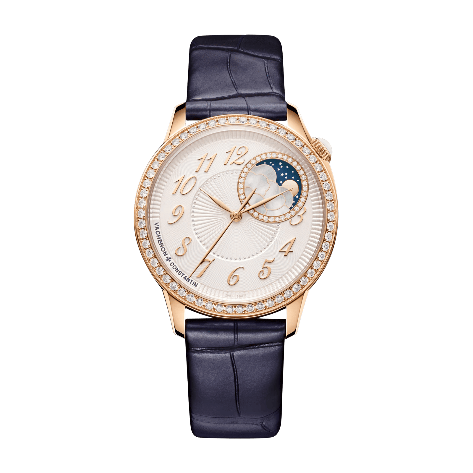 1e31e3b481d30c1aacb35892b9559b70.png Égérie Moonphase Rose Gold Diamond White Dial 37mm - Image 1