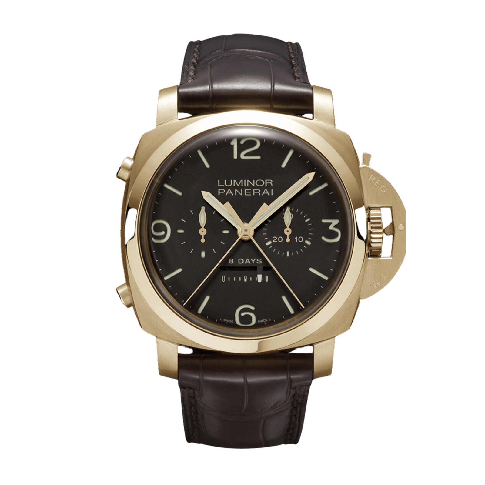 21f23786d21939ff3750c2476bde9599.png Luminor 1950 8 Days Rose Gold Brown Dial 47mm Limited Edition - Image 1