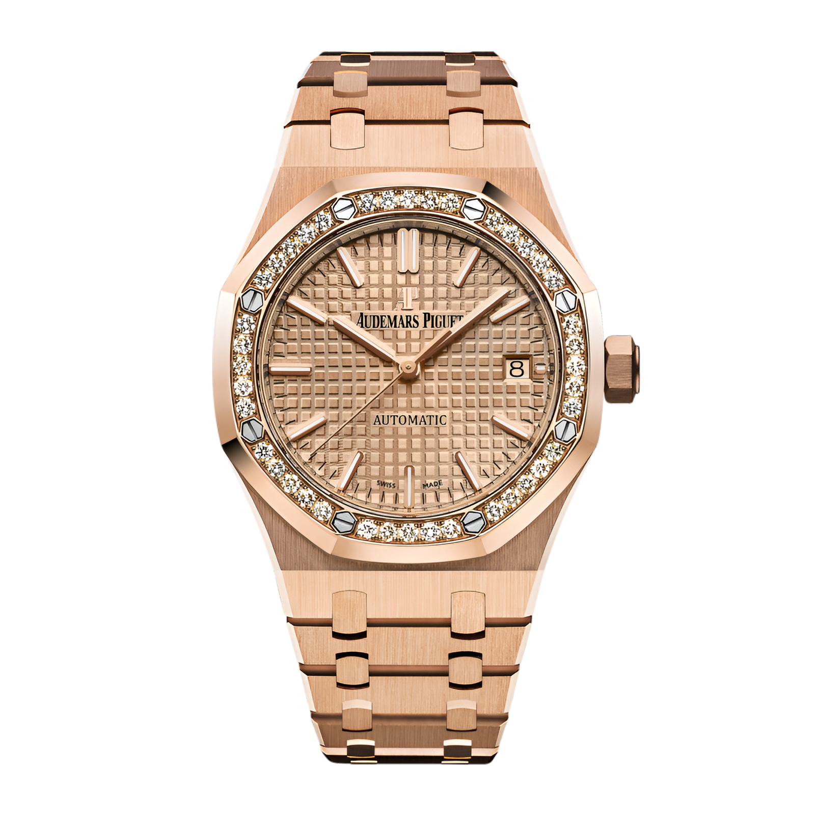 21f6d72a08f671aa70ebef44e4e392d7.png Royal Oak Selfwinding Rose Gold Diamond Pink Dial 37mm - Image 1