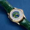 World Time Rose Gold Cloisonne Enamel USA Asia Map 39mm - Image 2