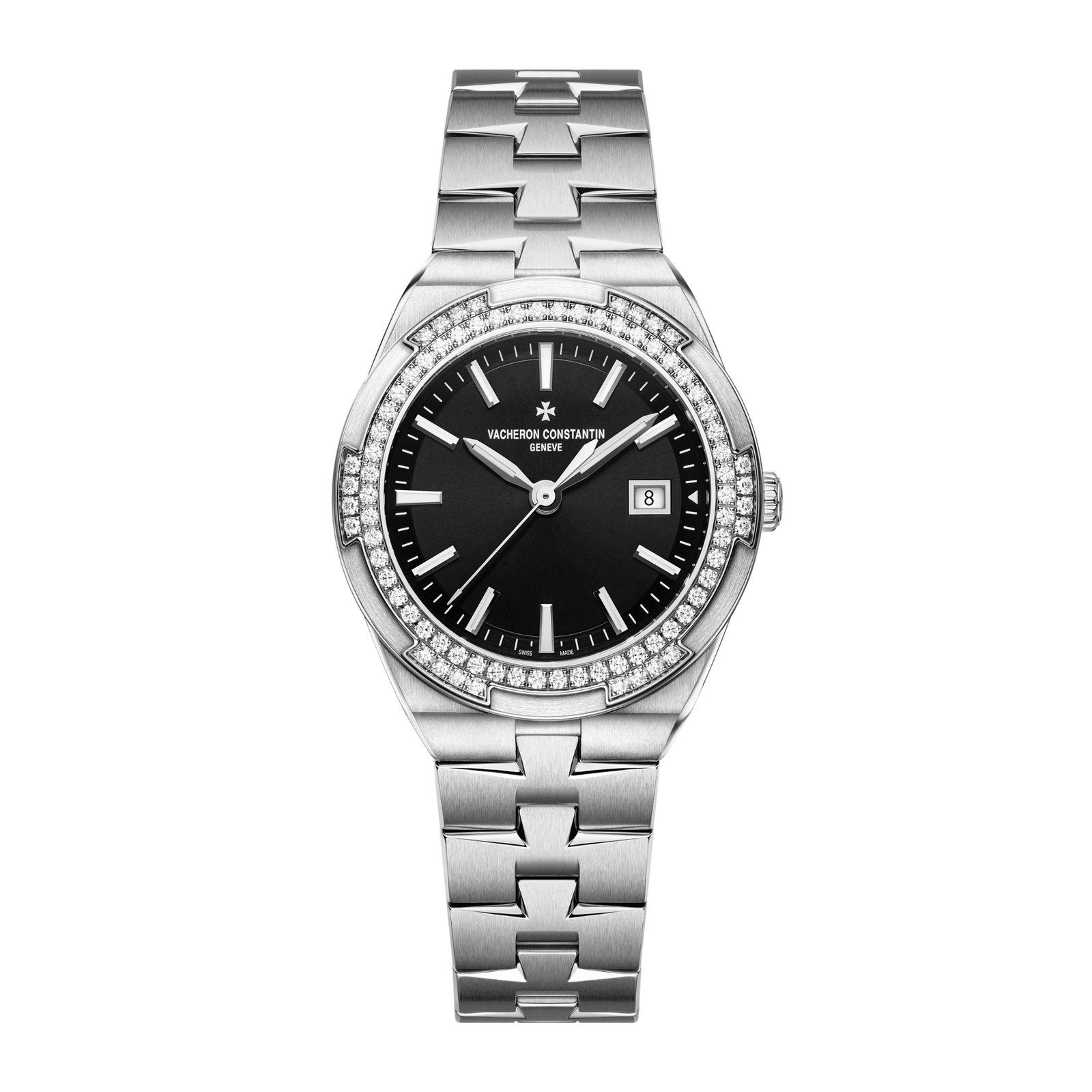 26fec3b0f4f885c42620064426dae95c.png Overseas Quartz Steel Diamond Black Dial 33mm - Image 1