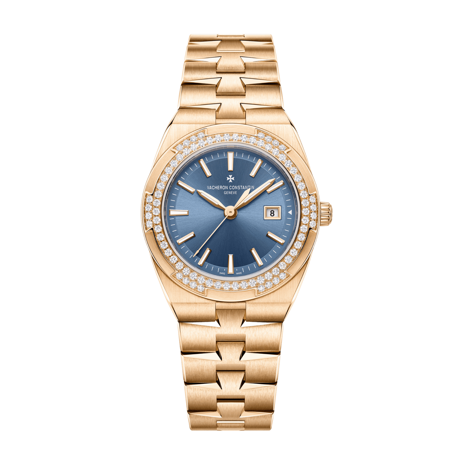 27921cf1b8aed79d6080b713bf2c9a4d.png Overseas Quartz Rose Gold Diamond Blue Dial 33mm - Image 1