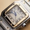 Vintage Santos Galbee Yellow Gold & Steel Silver Dial 28mm - Image 3