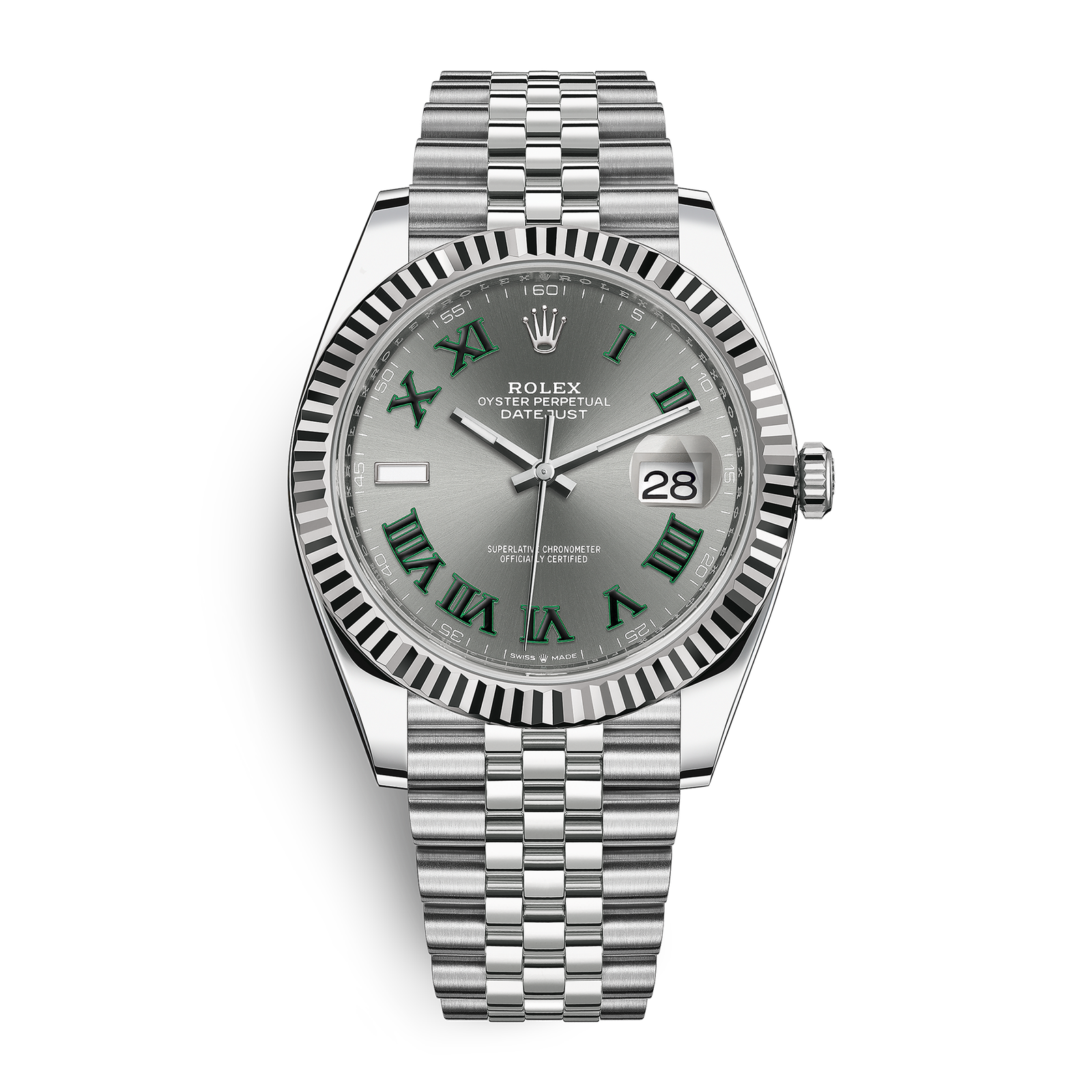 28e1530d33ee165653842c202b30e807.png Datejust "Wimbledon" Steel Jubilee Grey Dial 41mm - Image 1