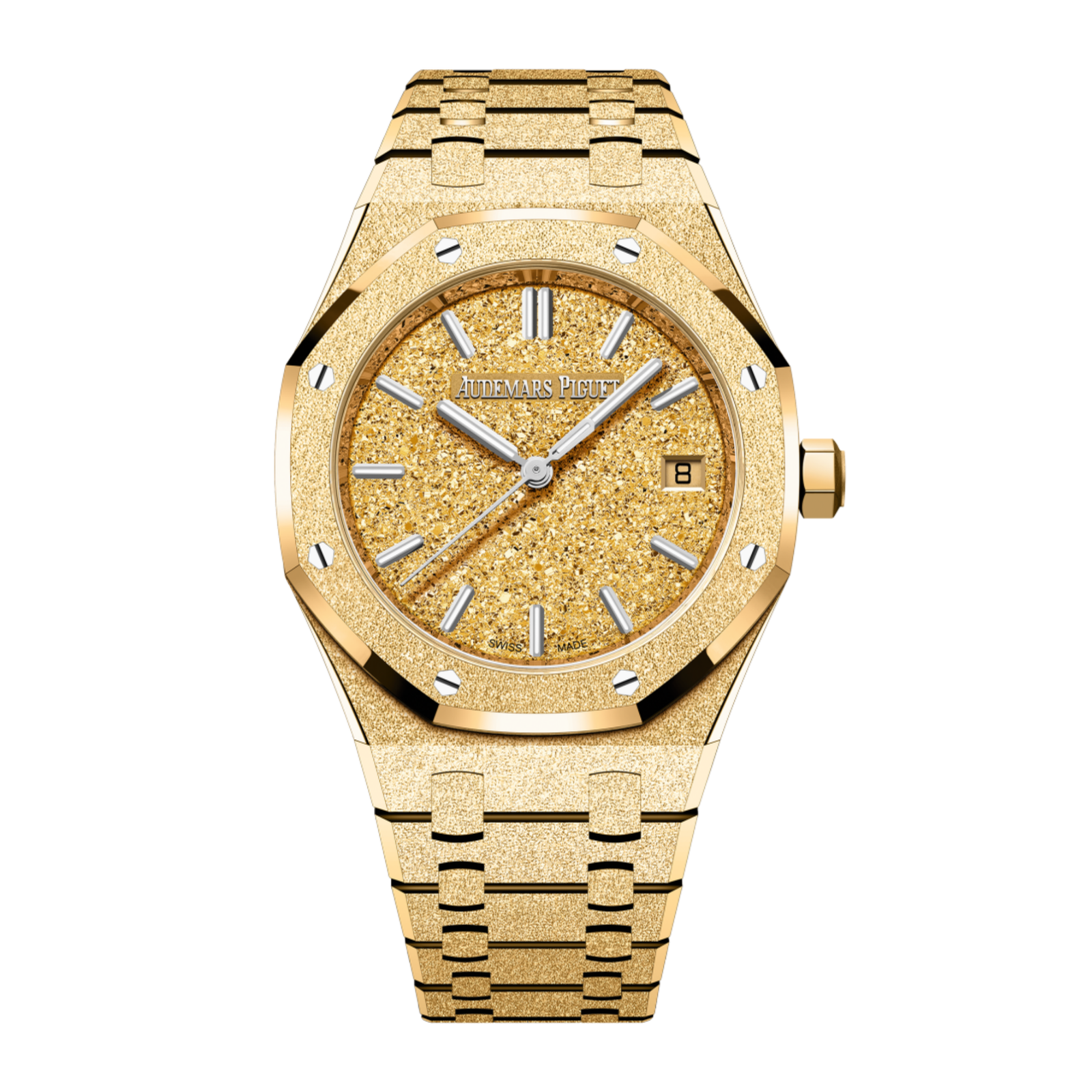 2d4390dc83ceb6dd80c81e4d1bf9e8c1.png Royal Oak Frosted Yellow Gold Crystal Sand Dial 34mm - Image 1
