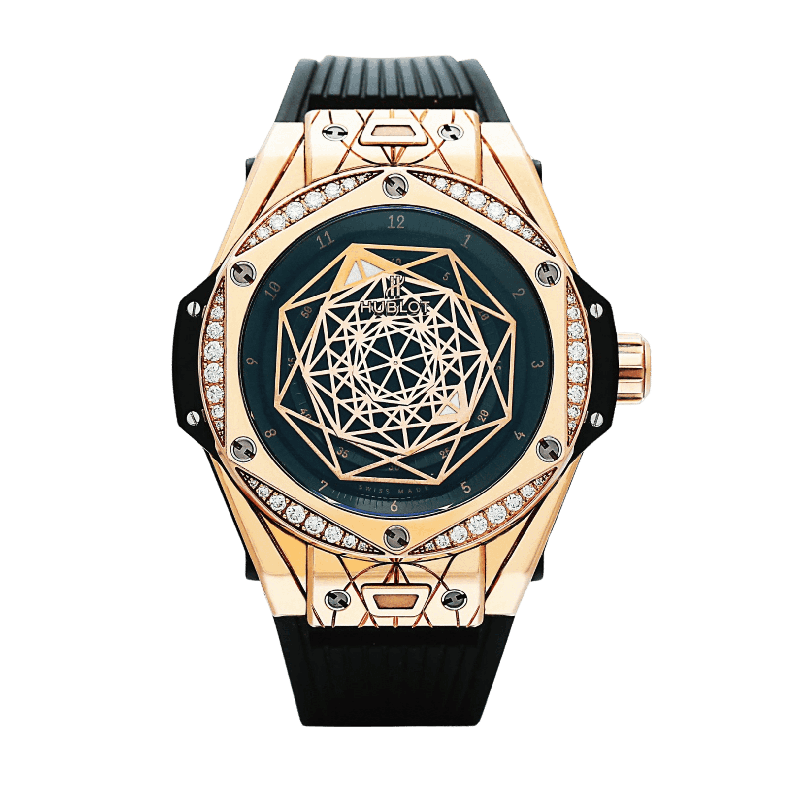 2df71d6118119e7520fa8920027f56d5.png Big Bang Rose Gold Diamond Black Dial 39mm - Image 1