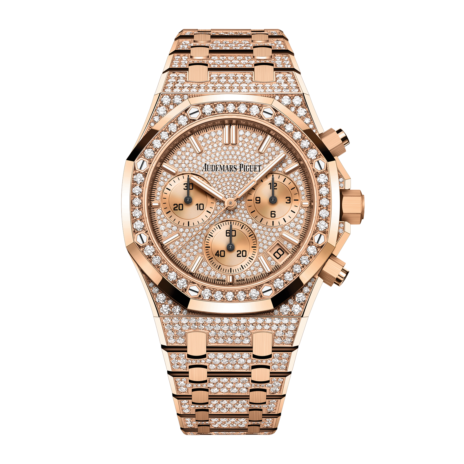 2fcf7be5948e59ba33ed61d82d18a2d7.png Royal Oak Chronograph Rose Gold Diamond Pave Dial 41mm - Image 1