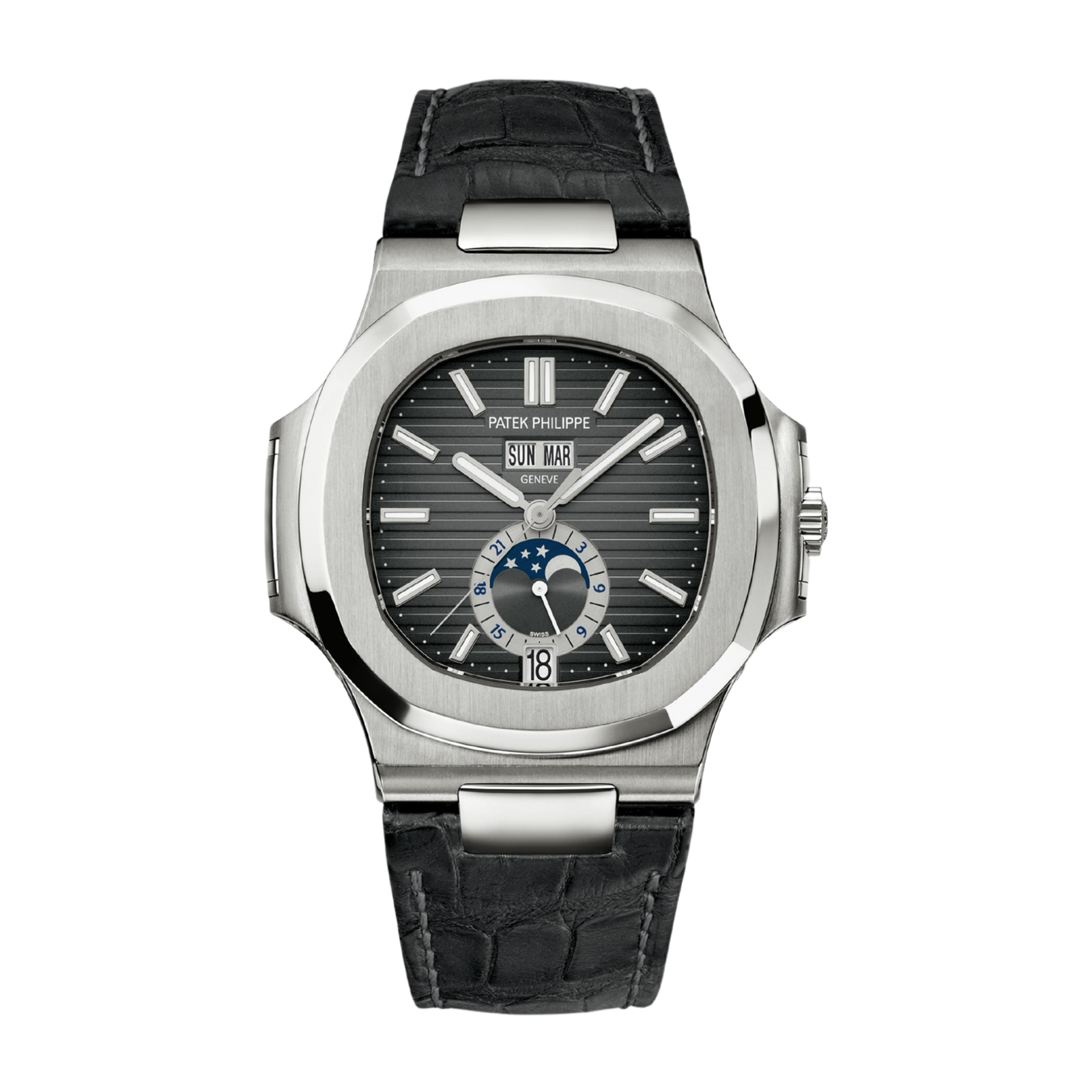 30801ce07026cc17f6b9310bd0f741f2.png Nautilus Annual Calendar Steel Black Dial 40mm - Image 1