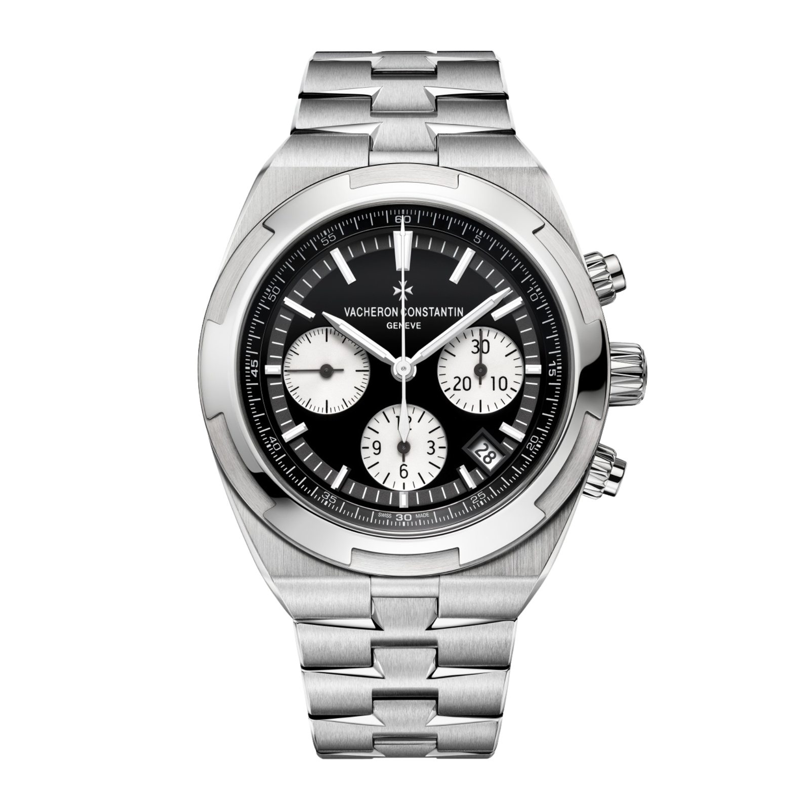34814a001d7241d0fc5c4adeaa968bac.png Overseas Chronograph Steel Black Dial 43mm - Image 1