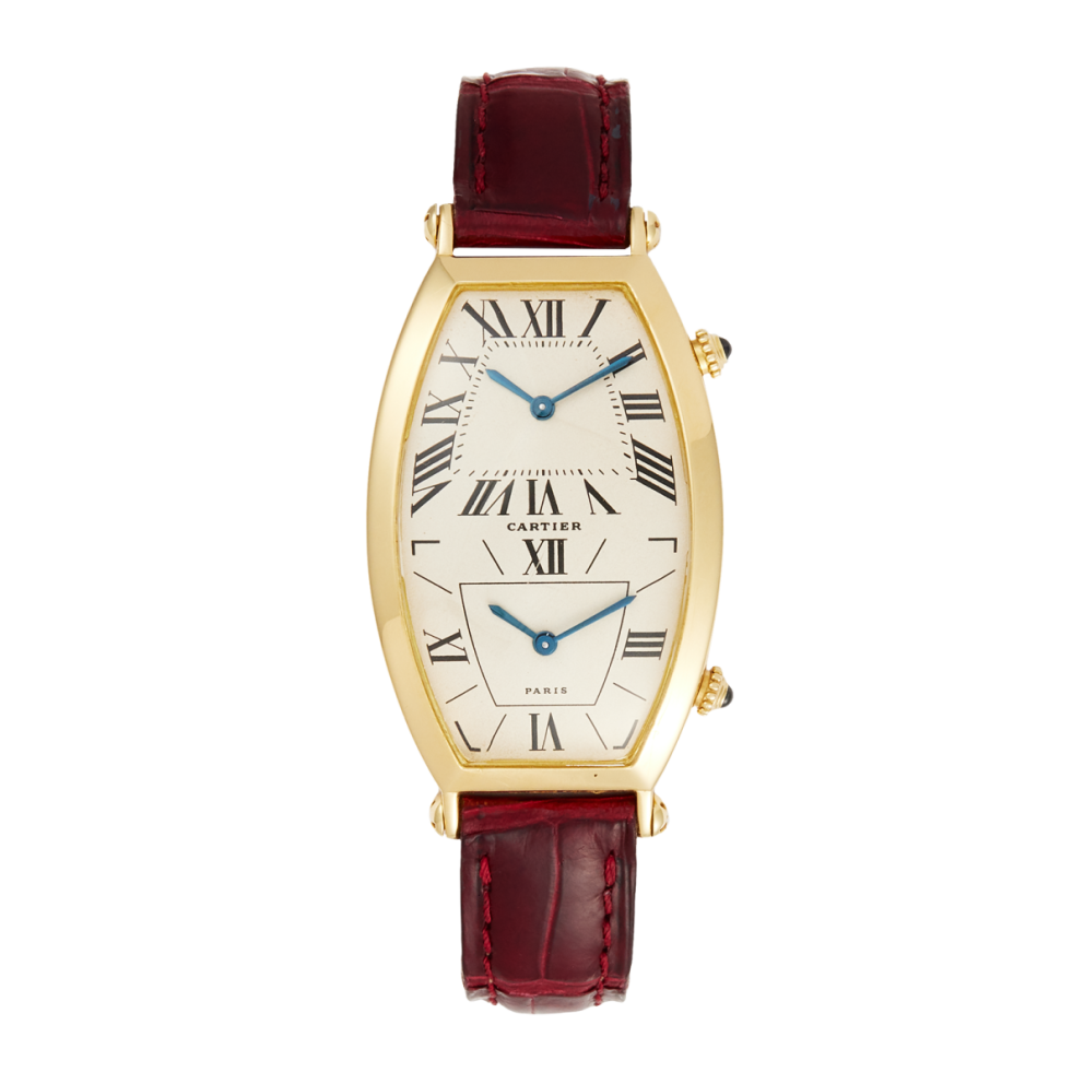 34ee108c58710c4c95bbda643a7486f7.webp Tonneau Dual Time Yellow Gold White Dial 46mm - Image 1