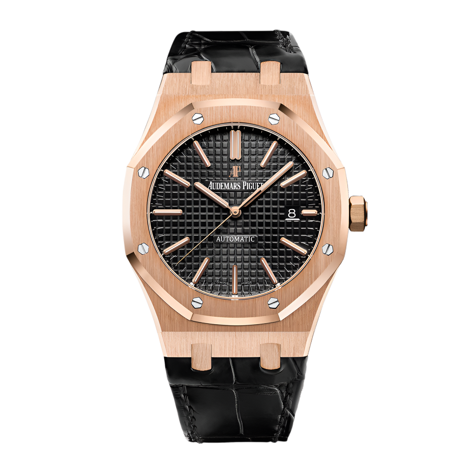 35c466aeeb3597e8661576d3ba08bef4.png Royal Oak Rose Gold Black Dial 41mm - Image 1