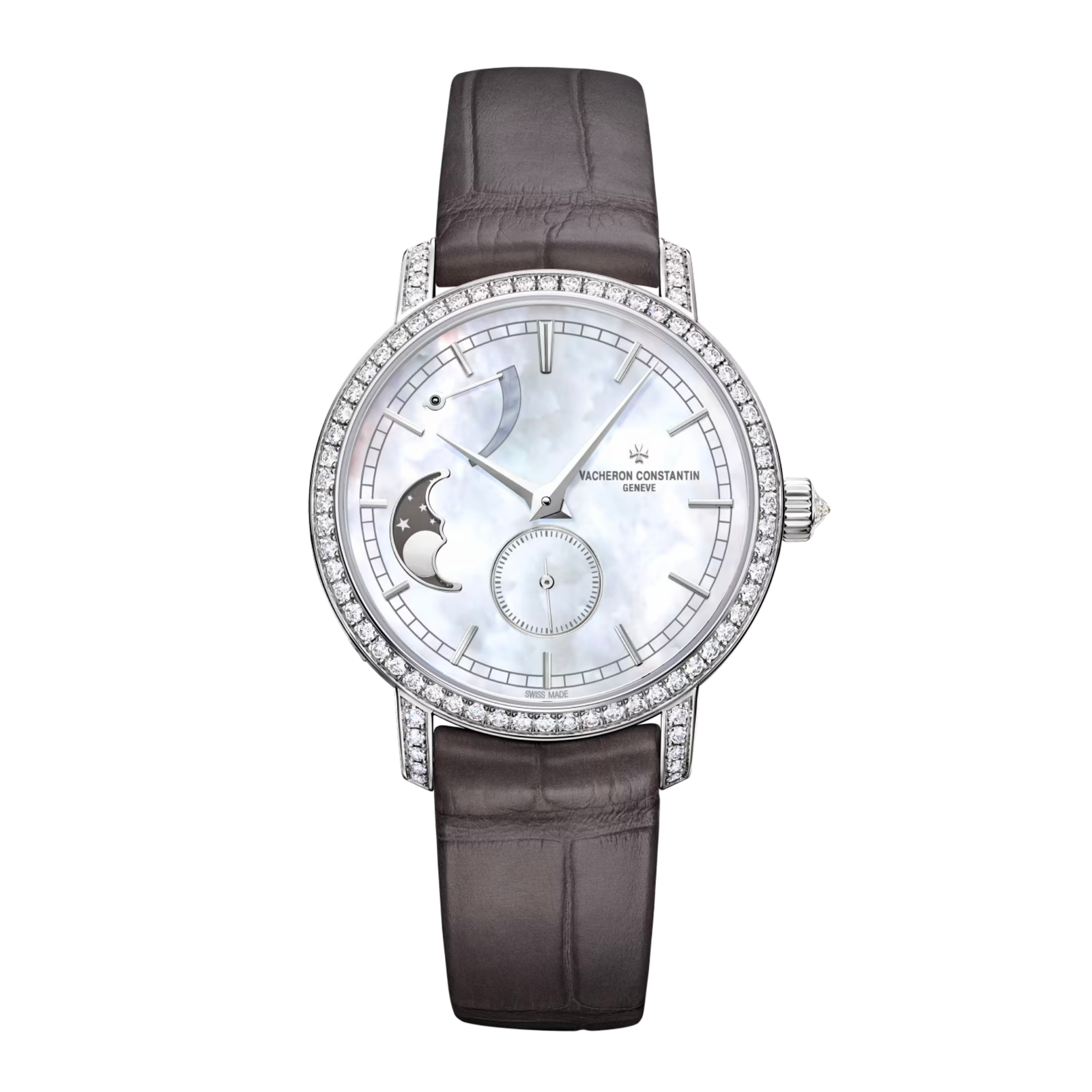 35ed2eec47fc3afe0828e78bea86faac.png Traditionnelle Moonphase White Gold Diamond Mother of Pearl Dial 36mm - Image 1