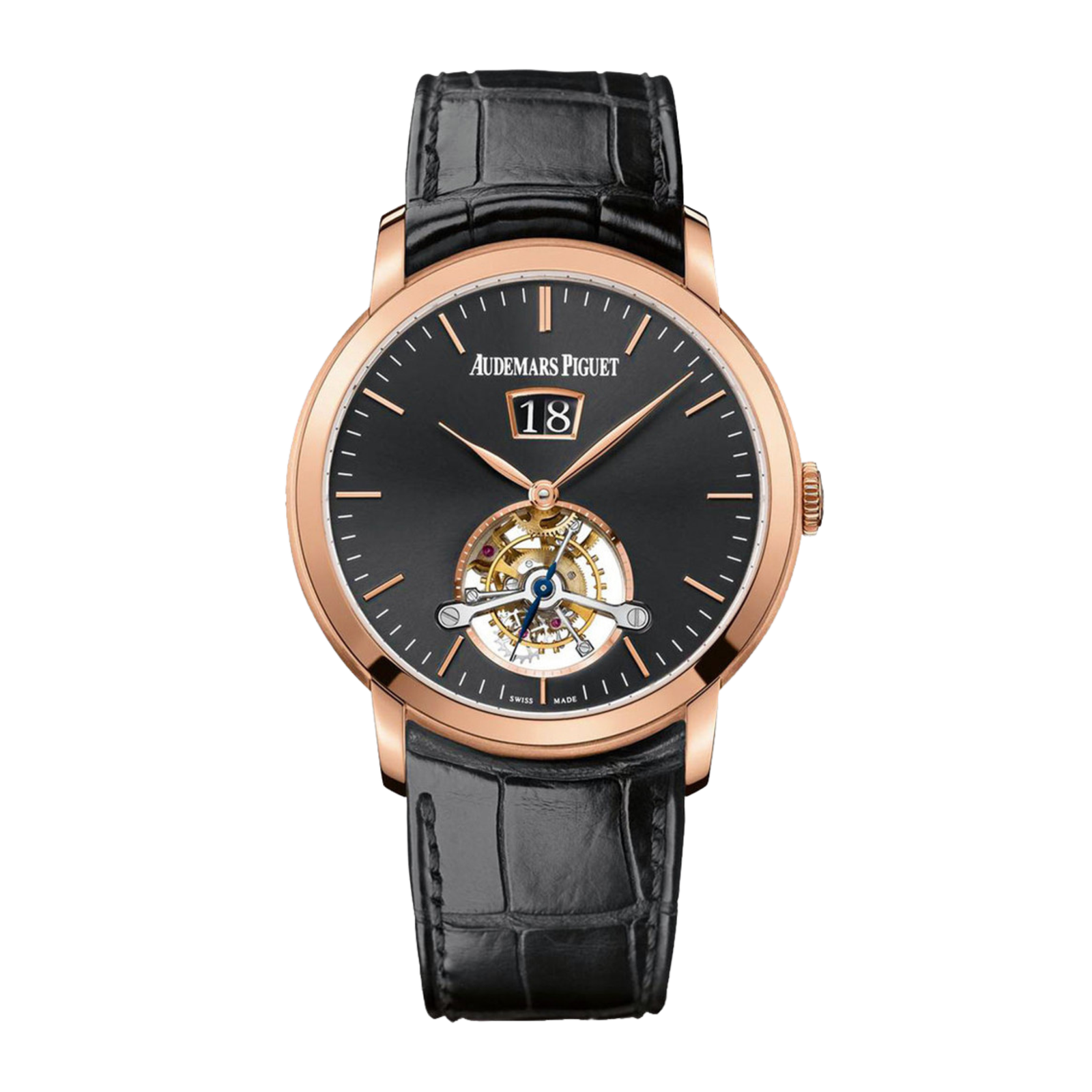 3714731368345b7fbeb03c9f085d3035.png Jules Audemars Tourbillon Grande Date Rose Gold Black Dial 41mm - Image 1
