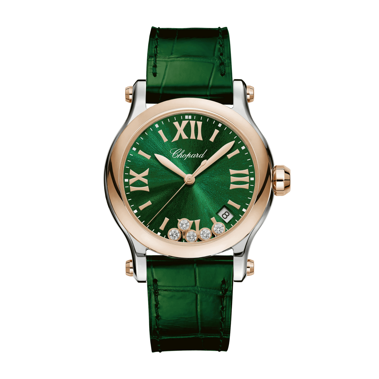 3ba08d8f81144e9ec874f676518610a6.png Happy Sport Rose Gold & Steel Green Dial 36mm - Image 1