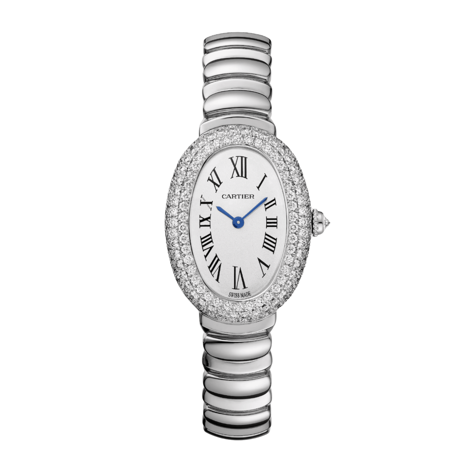 3c1b0c3c248f07b4bdc8b15762a5a580.png Baignoire de Cartier White Gold Diamond Silver Dial 31mm - Image 1