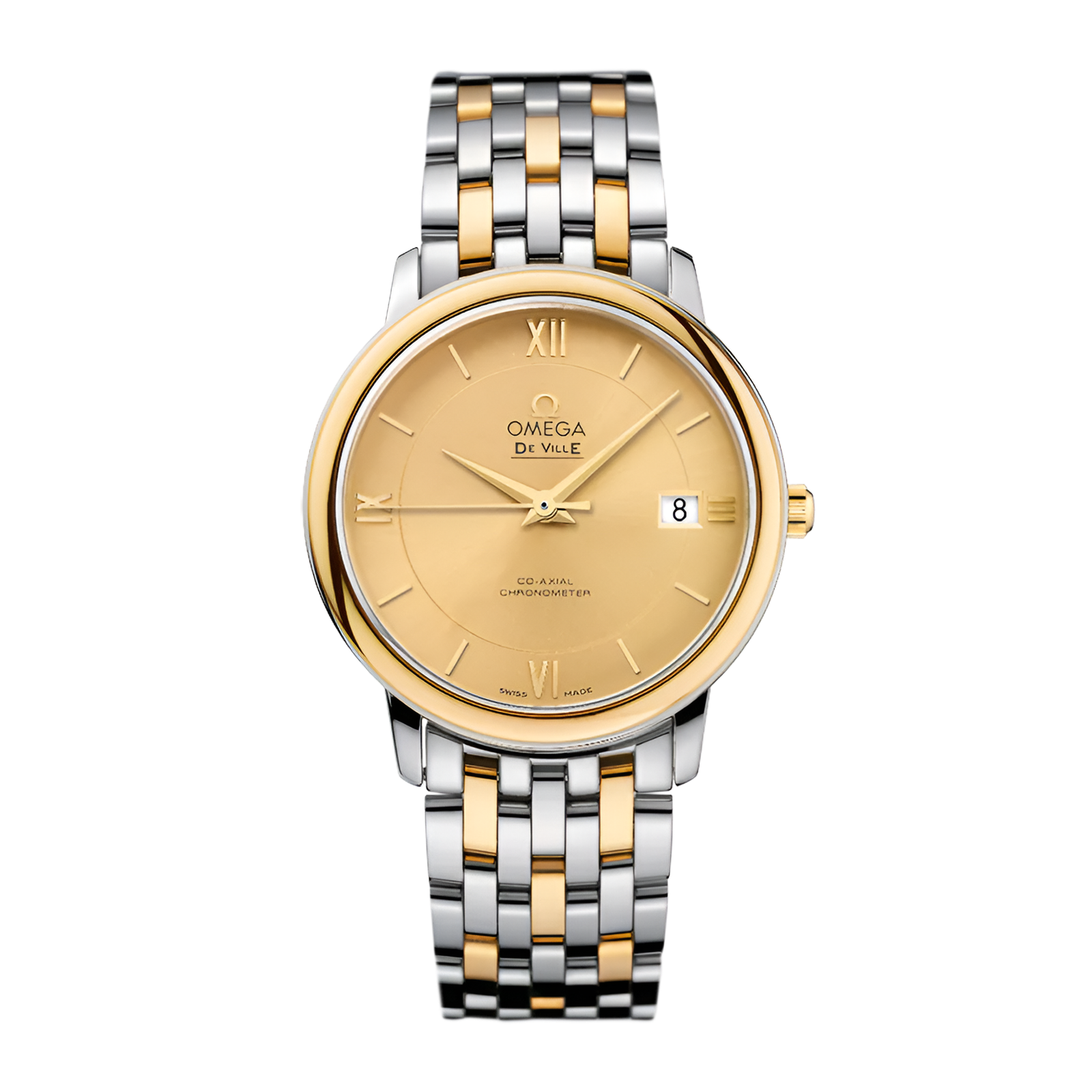 3c88665fc43666c6449e026e7e2339ea.png De Ville Prestige Yellow Gold & Steel Champagne Dial 36mm - Image 1