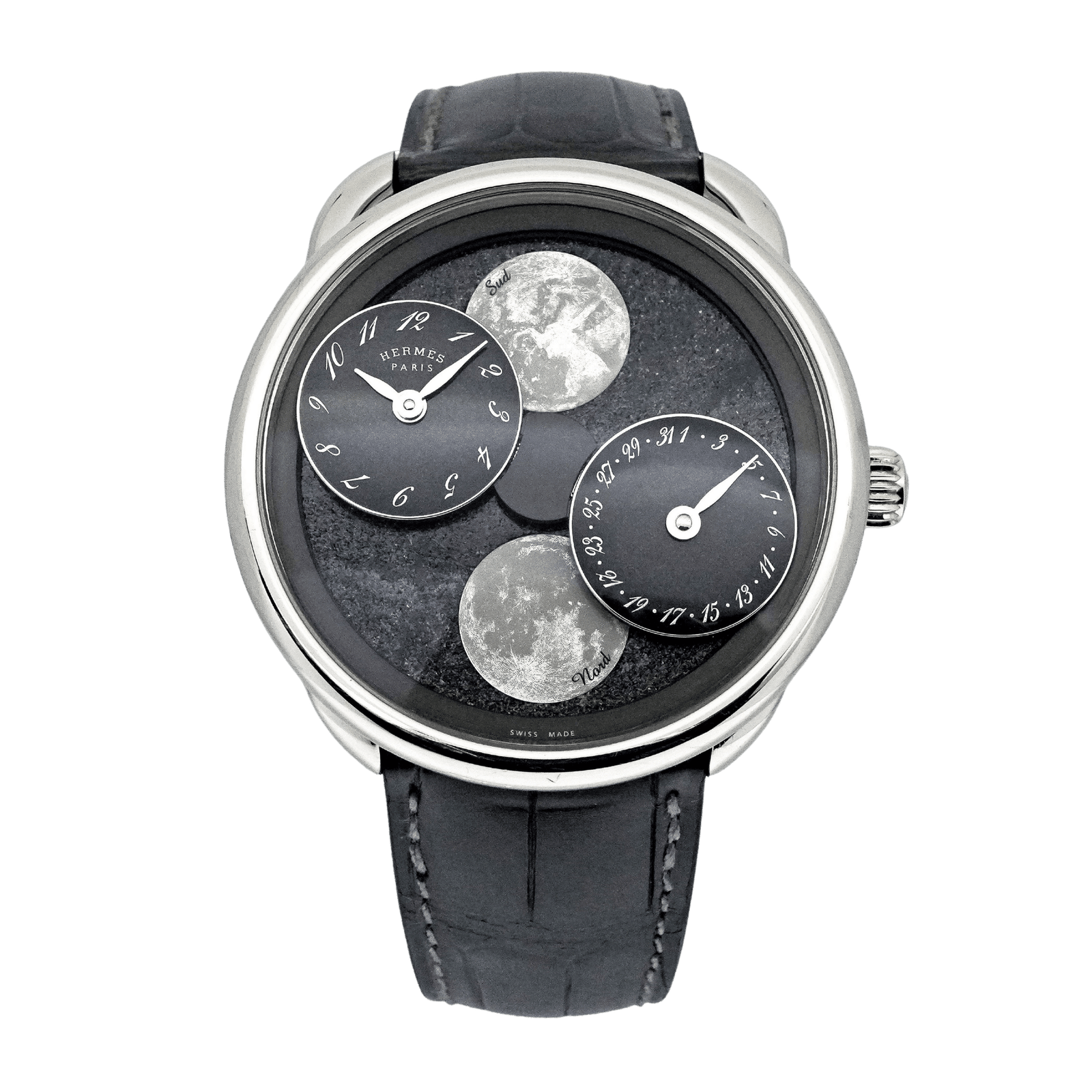 3f4f7062ab85b8e52c4a923cbc366048.png Arceau L' Heure de la Lune White Gold Black Dial 43mm - Image 1