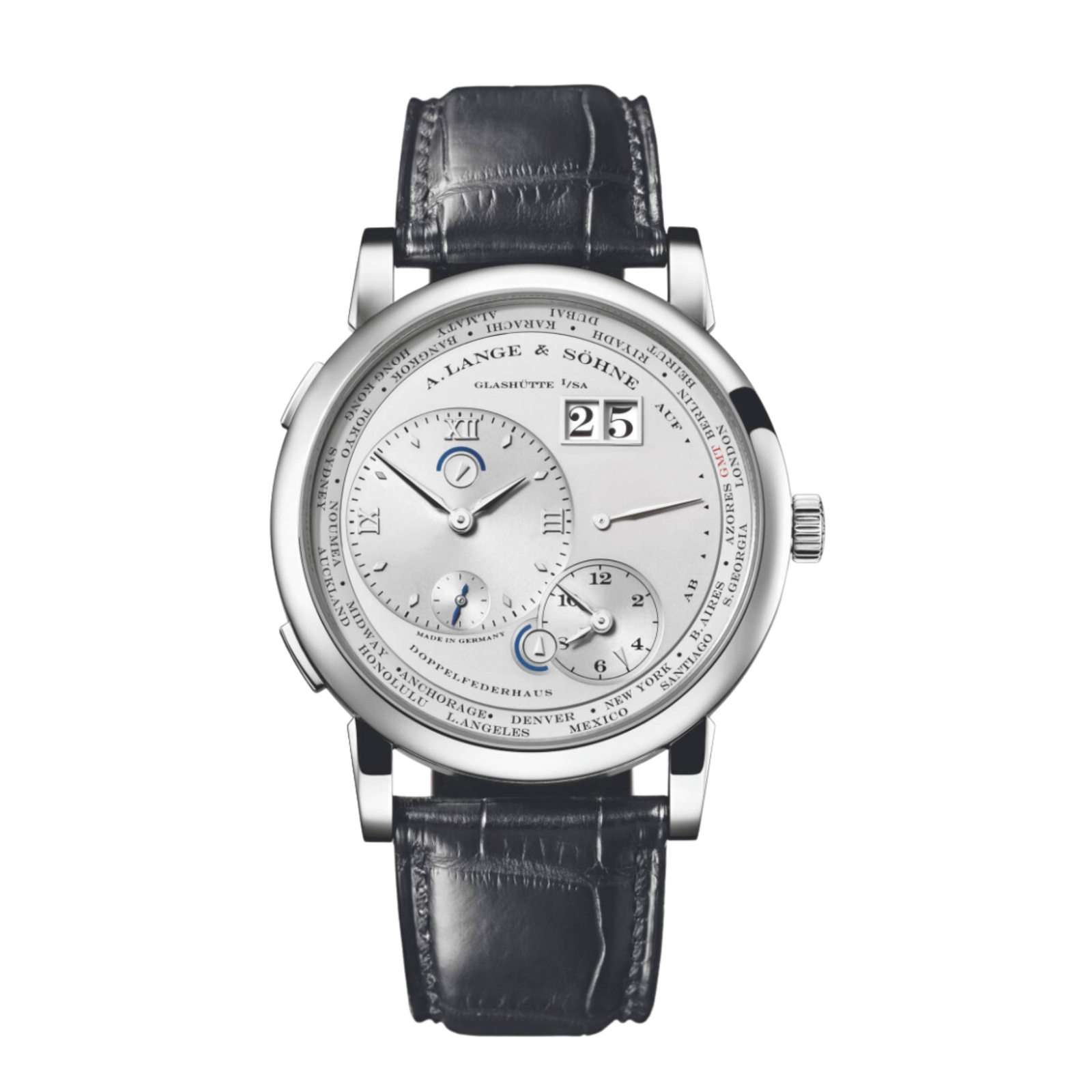 3f6562944ae9ab855da34395c688ab64.png Lange 1 Timezone Platinum Silver Dial 42mm - Image 1