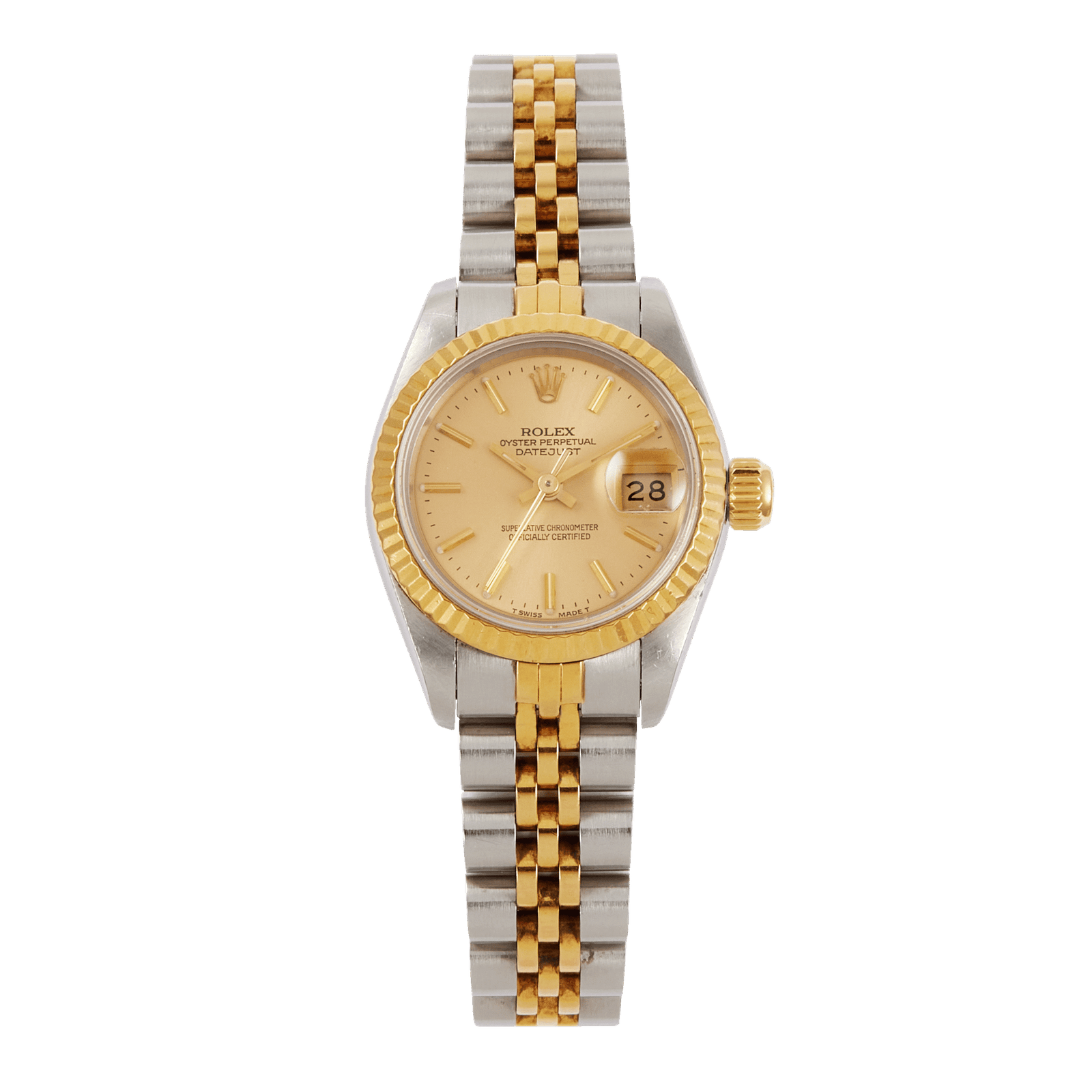 4189e8f376053a8cc51ae6e6d160aece.png Vintage Lady-Datejust Yellow Gold & Steel Jubilee Champagne Dial 26mm - Image 1