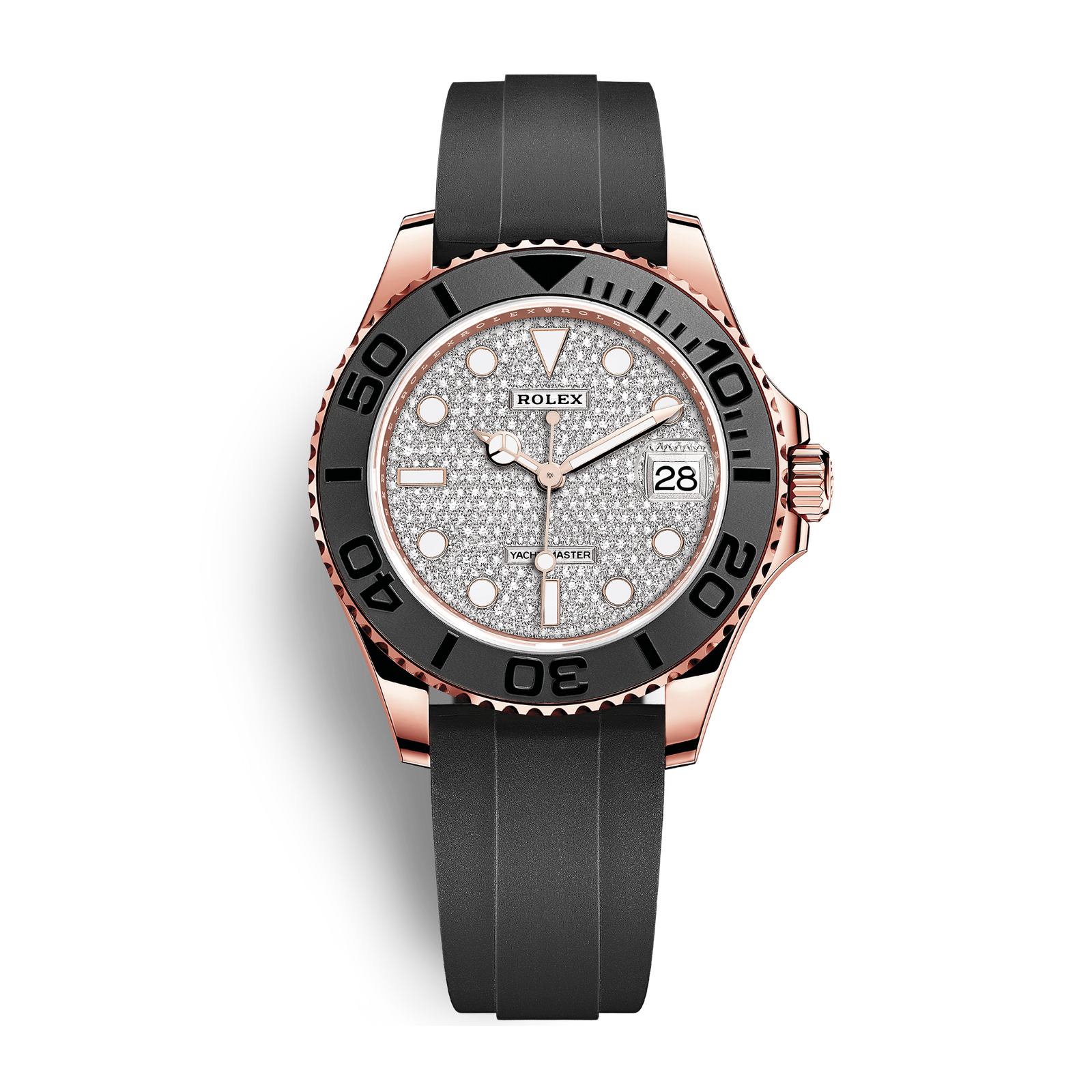 41c7d52201f72a57e2c4497eba5461e2.png Yacht-Master Rose Gold Oysterflex Pave Dial 37mm - Image 1