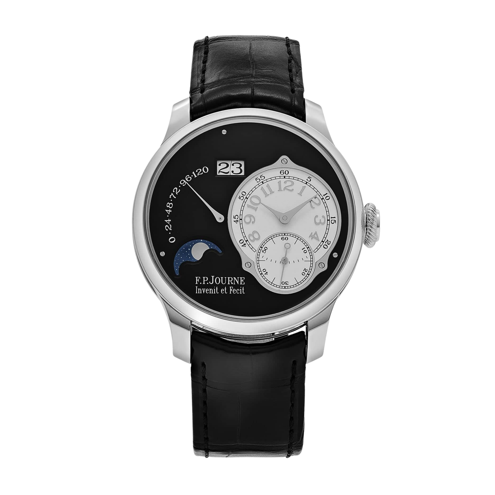 41d039eabc80bcfe38e4df7b4d3998d0.png Octa Lune Black Label Platinum Black Dial 40mm - Image 1