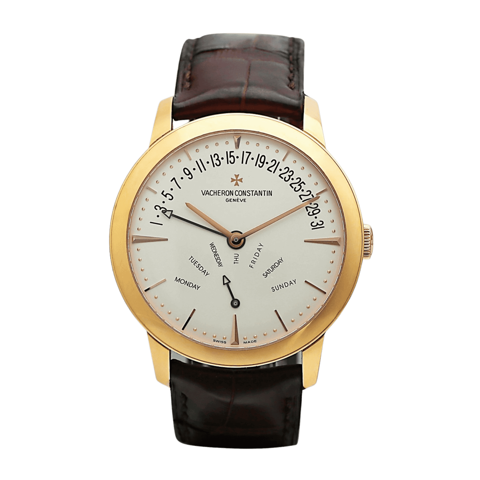 421e6a5ac2d506e17292d72747fd9703.png Patrimony Retrograde Day-Date Rose Gold Silver Dial 42mm - Image 1