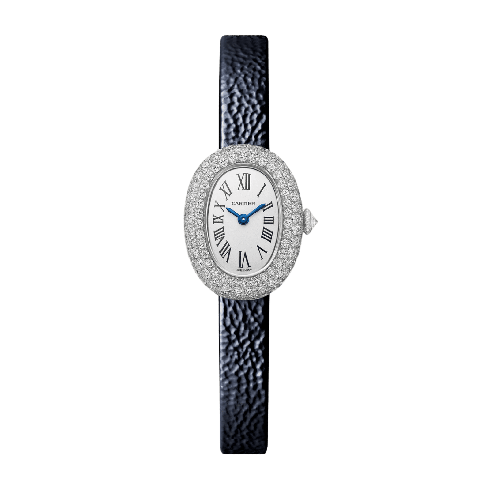 42203f95ab4718dd44bc314df0f525a1.png Baignoire de Cartier White Gold Diamond White Dial 18mm - Image 1