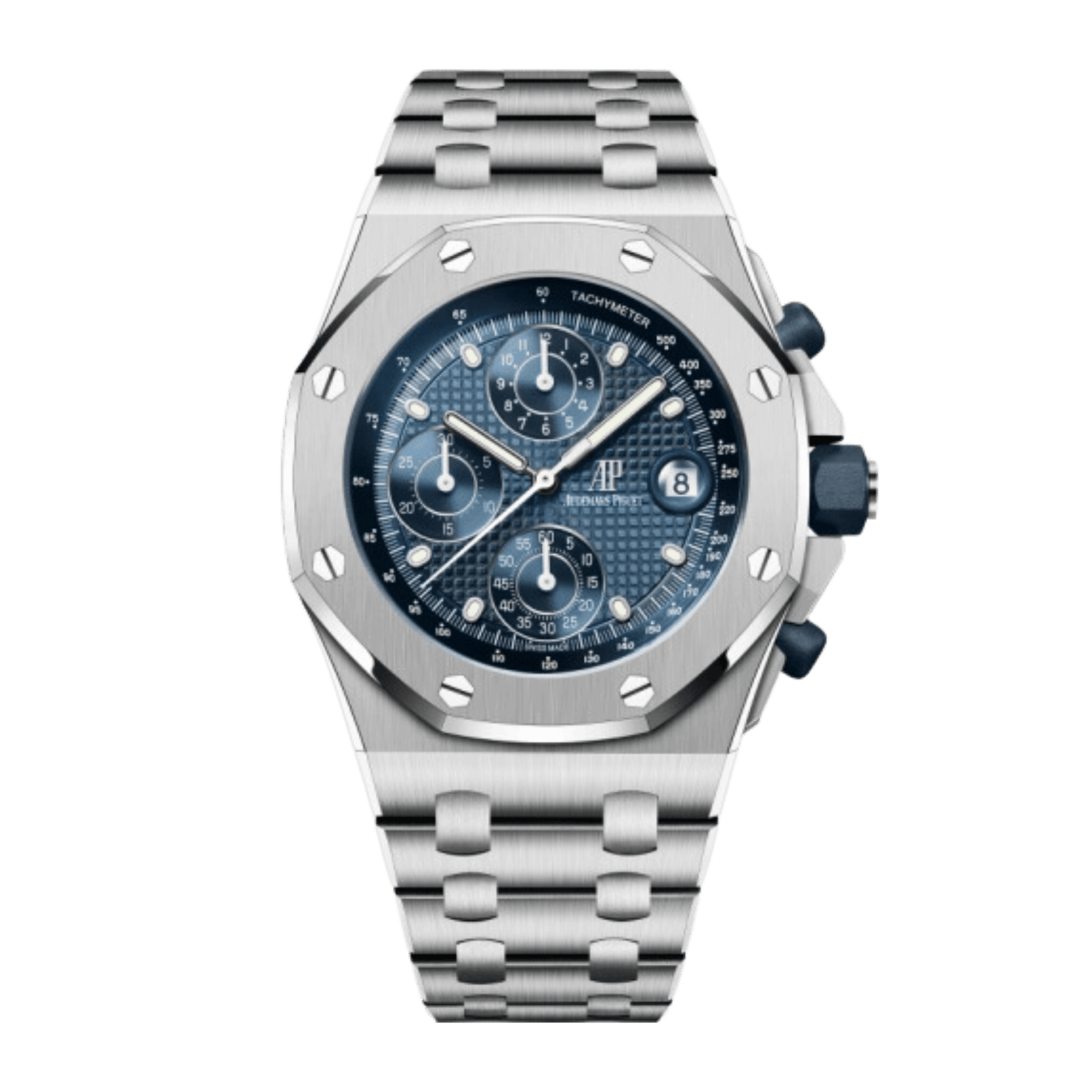 4513c3e0df3729ee25f9543ff2e6856a.png Royal Oak Offshore Chronograph Steel Blue Dial 42mm - Image 1